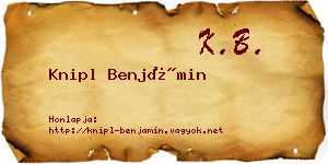 Knipl Benjámin névjegykártya